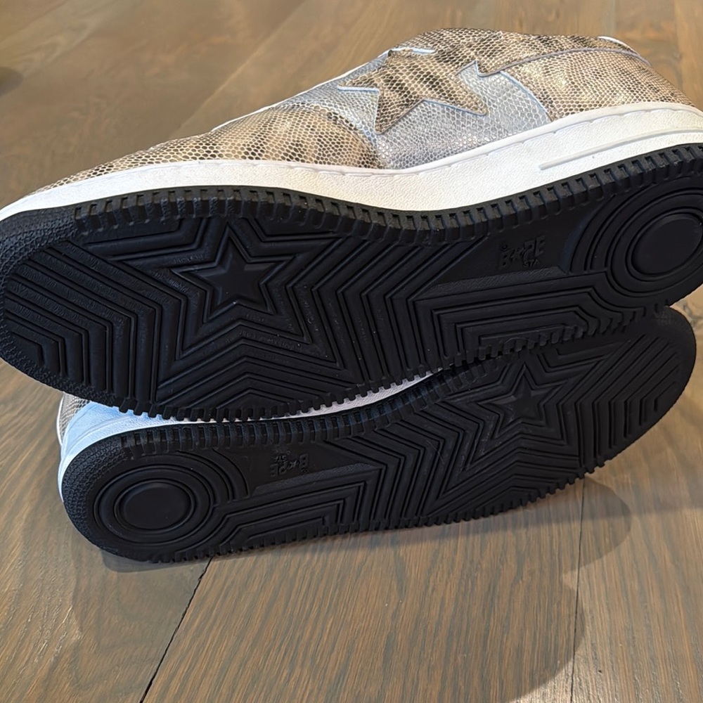 Bape Snake Print Sneakers - White and Gold - Picture 6 of 7